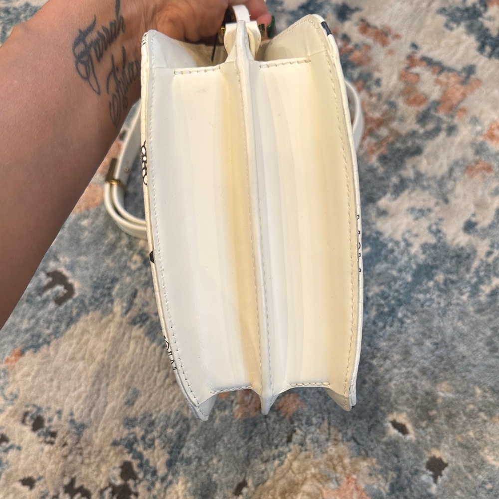 MCM Ivory Crossbody Bag with Logo Print - Picture 10 of 13